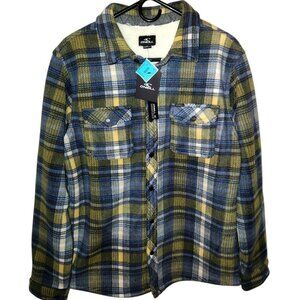 O'Neill Super Fleece Lined Flannel Jacket Men's Medium Spruce Multicolor Shacket